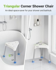 Space-Saving Triangular Shower Chair for Inside Shower, FSA/HSA Eligible 400 …