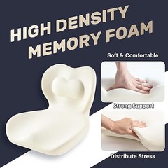 Car Seat Cushion and Lumbar Support Pillow One Piece, Memory Foam