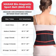 MAXAR Airprene Sports Back Brace W/ Powerful 18 Magnets, Warm & Large, Black