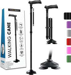 Walking Cane for Men and Women, Adjustable Aluminum Foldable Support Stick