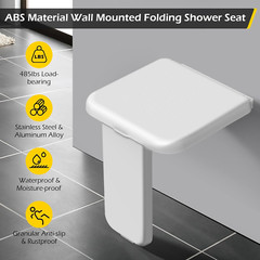 Wall-Mounted Folding Shower Seat – 485 lbs Capacity, Durable ABS Shower Bench