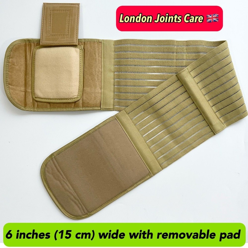 Umbilical Hernia Support Belt 6 Inches Wide Abdominal Binder Navel Truss NHS UK