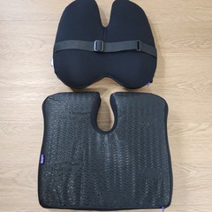 CUSHION LAB Pressure Relief Seat Cushion / Back Relief Lumbar Pillow Black
