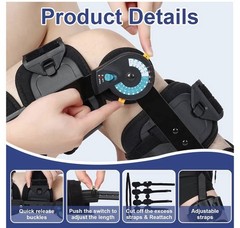 Hinged ROM Knee Brace, Post Op Knee Brace for Recovery Stabilization, ACL, MCL