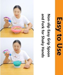 Adaptive Utensils for Arthritis, Parkinson’s & Hand Tremors – 360° Rotating W…