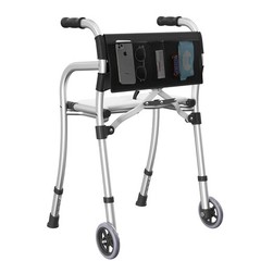 Sythdio Narrow Folding Walker with Seat Lightweight Aluminum 350lb 8lb Travel.
