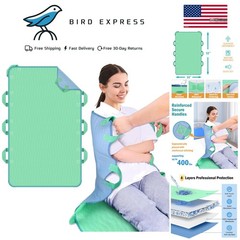 34×52 Inch Waterproof Reusable Bed Pad with Handles for Patient Lifting Transfer