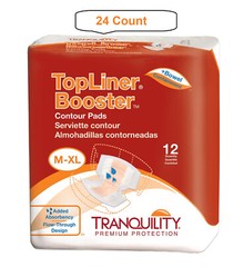 Tranquility Topliner Booster Pad Contour 21.5“ Length Heavy Absorbency, 24 Pack