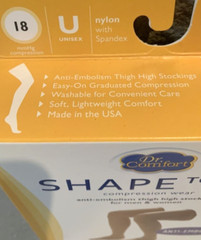 Dr Comfort Unisex Thigh High Compression Stockings 18mmHg Small/Short Black New