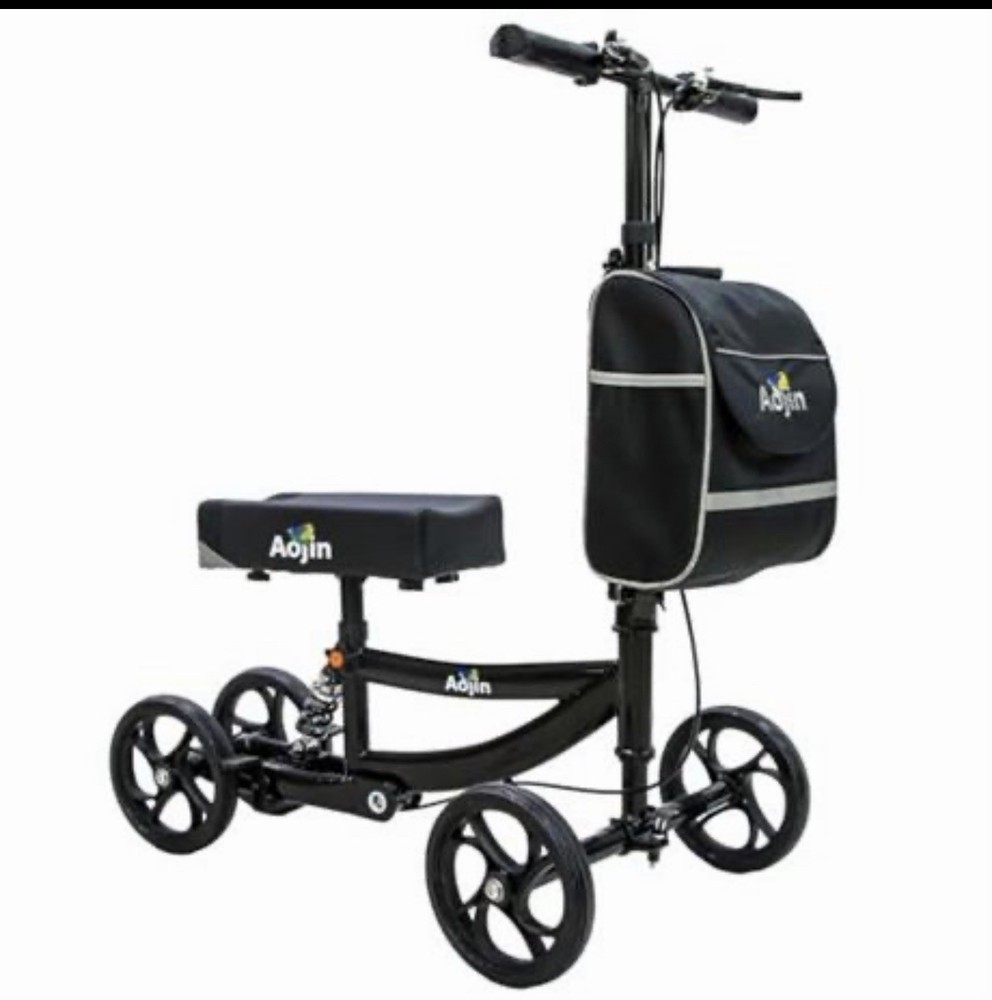 Aojin Knee Scooter – 300 lb Capacity, All Terrain Foldable Knee Walker