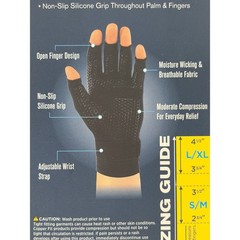 Copper Fit Hand Relief Compression Gloves L/XL Black Arthritis & Joint Relief 2C