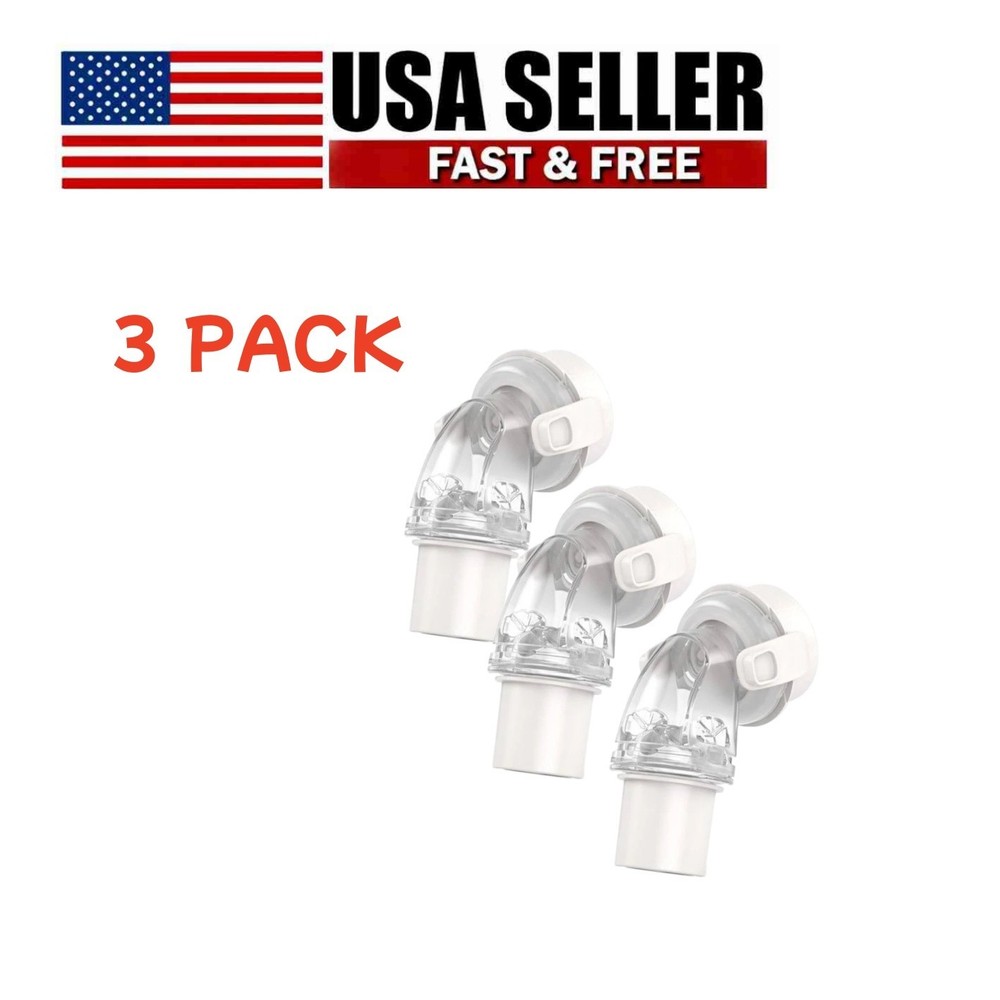 3 Pack Res-Med AirFit F20/F30 QuietAir Elbow – Replacement CPAP Mask Part