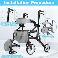 14Pcs Brake Cable Drive Rollator Replacement Parts, Brake Cable Parts for Walker