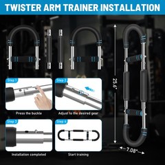 Twister Arm Trainer, Adjustable Resistance (60–120 lbs) Power Twister Bar …