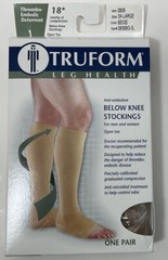 Lot 2 TruForm Thrombosis-Embolic Deterrent Below Knee Open Toe Socks Beige 3XL