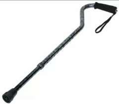 Carex A51800 Offset Walking Cane Soft Cushioned Handle Adjustable Gray New