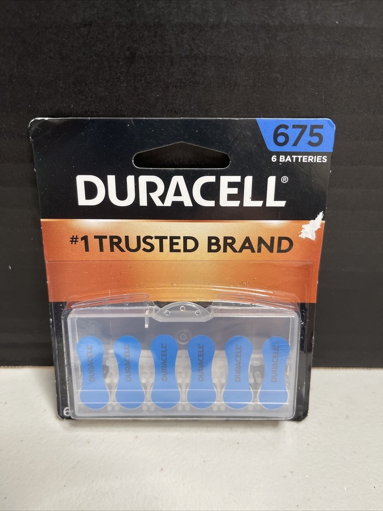 Duracell Hearing Aid Batteries Size 675 (Blue) 6 Pack Expires March 2025 Sealed