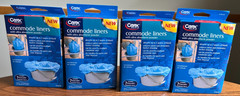 NEW Carex Commode Liners Holds 2 Quarts Liquid, 4 Packs of 7 ea, 28 Count