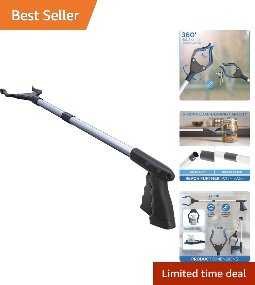 2024 Upgrade PowerGrip T9, Grabber Reacher Tool, Wide Jaw, Foldable, Steel Ca…