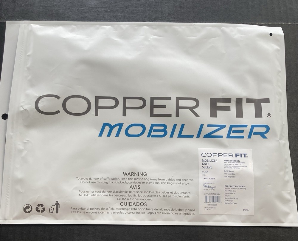 Copper Fit Mobilizer Knee Sleeve Black 2XL Compression