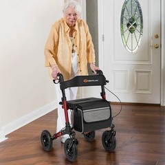 Walker for Seniors Folding Rollator Walker w/9″ Pneumatic Tires for All Terrain
