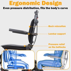 Ultra Lightweight Elderly Transport Wheelchair Portable Folding Transport Chair