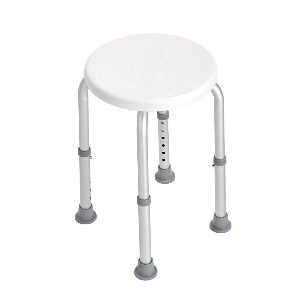 Non-Slip Bath Stool 300lb Weight Support Adjustable Shower Seat 13.98-18.9in