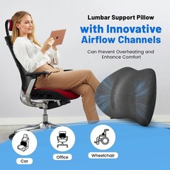 Posture-Correcting Lumbar Support Pillow for Cars & Office Chairs – Dark Grey