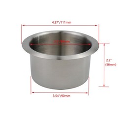 Pastlla 2pcs Stainless Steel Cup Bottom:3.54″, Top:4.37″, Height:2.2″, Silver