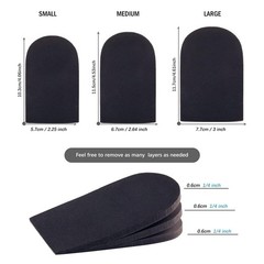 SIIHEA Adjustable Heel Lifts for Shoes, 1/4“ Medium (Single lift), Black