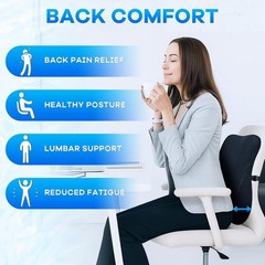 Ergonomic Cooling Memory Foam Seat Cushion & Lumbar Pillow for Office and Home