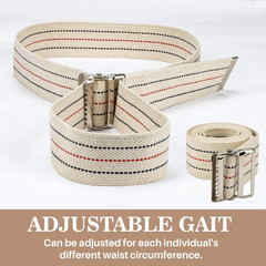 60″ Gait Transfer Belt for Seniors – Heavy Duty Walking Aid with Metal Buckle