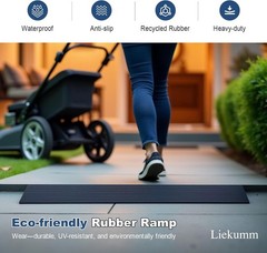 3/4″ Rise Rubber Threshold Ramp for Doorways, 2500 lbs Heavy Duty Door Sill R…