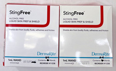 48 DermaRite 11238 StingFree™ Liquid Skin Prep & Shield 1mL Wands Ex 2027 & 2028