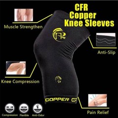 Copper Knee Support Compression Sleeve Brace Sport Joint Pain Relief Arthritis