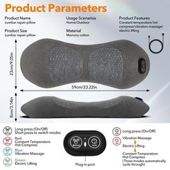 Smooth Spine Triple Fusion Back Massager with Heat – Sciatica Pain Relief & S…