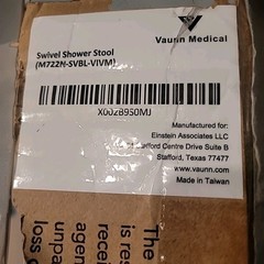 Adjustable Bath Shower Swivel Non Slip Stool Seat Blue Silver Vaunn Medical New