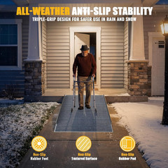 Aluminum Wheelchair Ramp 48″x36″, Adjustable, 1000 lb Capacity, Non-Slip
