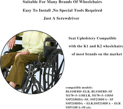 20-Inch Wheelchair Replacement Seat, Replacement Parts with Hardware, Nylon Seat