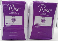 Poise Incontinence Pad 10.47 Inch Length Regular Length Moderate 132 Ct