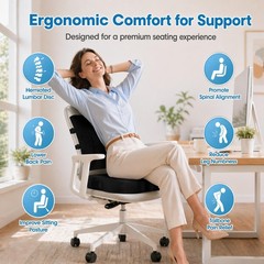 Lumbar Support Pillow & Seat Cushion Set for Office Chair, Desk Chair, Wheelc…