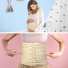 Hahafelt Bengkung Postpartum Belly Binding Wrap Traditional White Unbleached …
