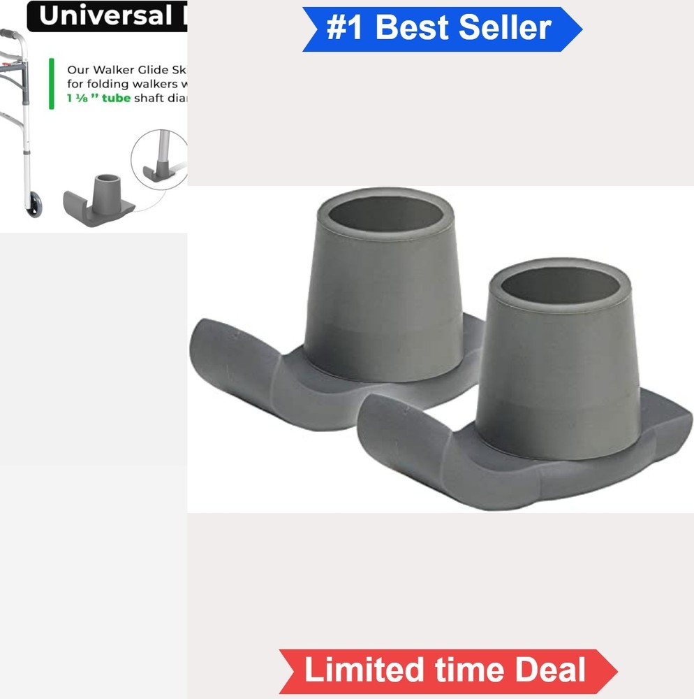 Walker Ski Glides for Folding Walkers Universal Pair Indoor Outdoor Use