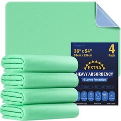 4 Pack 36” x 54” Extra Heavy Absorbency Washable 4 – 36″ x 54″, Green