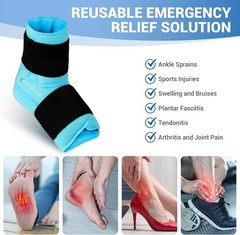 Ankle Foot Ice Pack Wrap for Plantar Fasciitis, Sprains, Heel Spur, Swelling,…