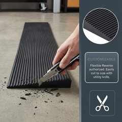 Non-Slip Rubber Threshold Ramp 1.6″ Rise, 35.4″ Wide for Wheelchairs & Scooters