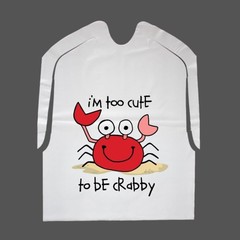 Disposable Adult Bibs with Cute Crab Pattern, Waterproof and Rollable, 500 Count