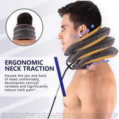Portable Adjustable Neck Traction Pillow for Instant Pain Relief – 12-17″ Size