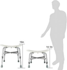 Adjustable Medical Shower Chair Height Bath Stool Tub Seat Plastic and Aluminum