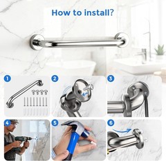 Easy-Install Stainless Steel Shower Grab Bars – 2 Pack for Maximum Safety